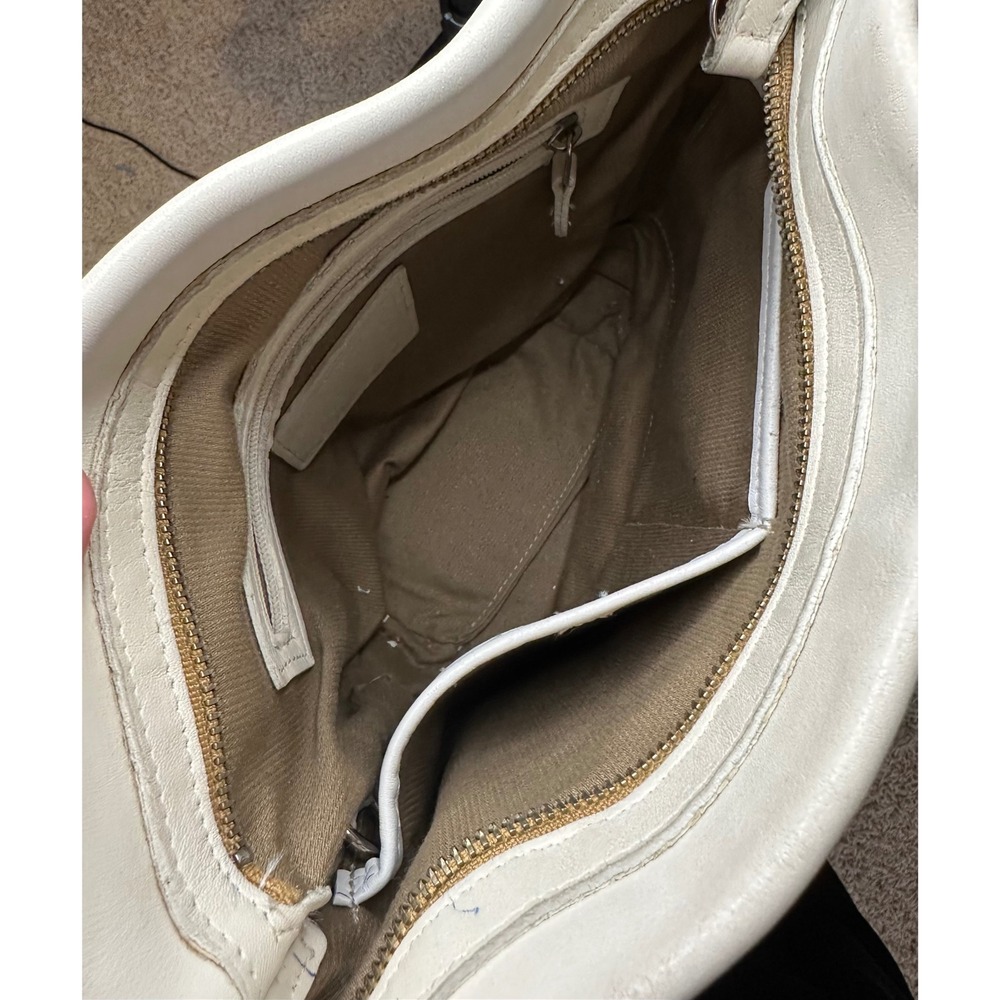 Coach Vintage 9173 Leather Bucket Bag Two Tone White Tan Shoulder Bag - Picture 3 of 11